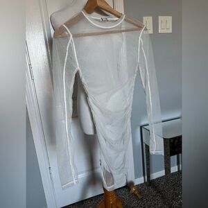 Free People Intimately Sheer White Long Sleeve Dress Tunic in size small